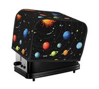Cartoon Solar System Toaster Cover 2 Slice, Space Galaxy Toaster Cozy with Pocket Stain Resistant Dustproof Kitchen Small Appliance Protector