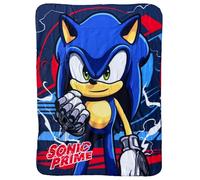 CARTOON Sonic Prime Children's Blanket 100 x 140 cm Soft Fleece Blanket 100% Polyester 220 GSM Warm and Light Ideal for Children's Bedrooms or Sofa