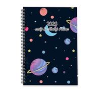 Cartoon Space and Stars 2026 Journal Diary A5 To Do List Notebook Diaries Diary for Men 2026 Notebook for Work Week To View Monthly Year Planner with Dotted Line Note Page Slim