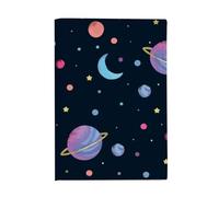 Cartoon Space Planet Passport Holder Pu Leather Travel Document Holder Organiser Gifts for Travellers Traveller Gifts Holiday Ducument for Passports ID Card Tickets Money Boarding Passes