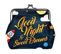 Cartoon Space Rocket Planet Stars Coin Purses Wallets Vintage Pouch Bags for Gift