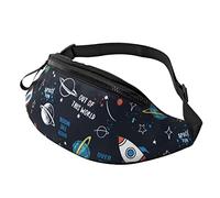 Cartoon Space Rockets Stars Crossbody Bag Runner Small Hip Pouch Bum Bag Running Waistpack Bumbag Beltbag Sport Slim Fashionable for Jogging Hiking Woman