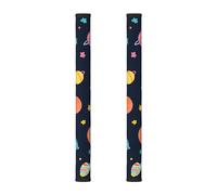 Cartoon Space Star 2Pcs Refrigerator Door Handle Covers, Colorful Planet Kitchen Appliance Handle Cover for Fridge Microwave Stove Oven Dishwasher Decor