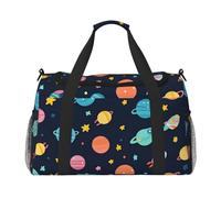 Cartoon Space Star Travel Duffle Bag Colorful Planet Gym Overnight Weekender Bag for Men Women Lightweight Carry On Luggage for Workout Holiday