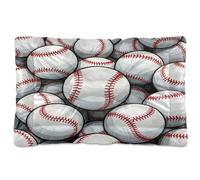 Cartoon Sport Baseball Washable Pet Bed Mat Soft Comfortable Anti-Slip Bottom Kennel Pad for Medium/Large Dogs 36" x 24"