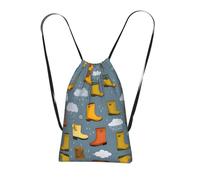 _Cartoon_Spring_Rain_Rain_Boots Print Ultra-Lightweight 14l Reusable Polyester Travel Backpack For Shopping, Commuting, And Everyday Carry