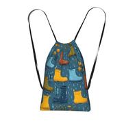 _Cartoon_Spring_Rain_Rain_Boots1 Print Ultra-Lightweight 14l Reusable Polyester Travel Backpack For Shopping, Commuting, And Everyday Carry