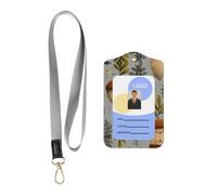 Cartoon Sprouting Acorn Printed Tag Protective Cover with Hanging Rope, Leather Detachable Tag