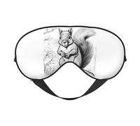 Cartoon Squirrel Print Functionality Cozy Eye Mask Adjustable Strap Nap Night Travel Camping Yoga Relax
