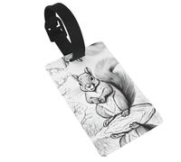 Cartoon Squirrel Printed Backpack ID Labels Versatile Suitcase Tags for Golf Bags and Musical Instrument