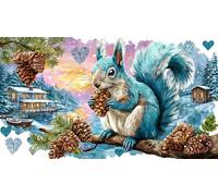 Cartoon-squirrels-playing-by-a-forest-stream 1000 Pieces Challenging Puzzles Recycled Paper Jigsaw Puzzle for Adults Wall Decoration and Gifts Educational Game Decompression 38x26/1000pcs