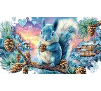 Cartoon-squirrels-playing-by-a-forest-stream Jigsaw Puzzle 1000 Pieces Recycled Paper Educational Games Great Gift Idea for Adults and Kids Age 12 Years Up Beautiful Decoration Puzzle 38x26/1000pcs