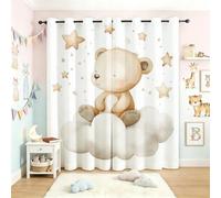Cartoon Star Bear Curtains Blackout, 46x72 Inch 2 Panels - Kids Nursery Pattern Black Out Curtains, Home Decor, 72 Drop Eyelet Window Drapes for Bedroom, Living Room DH128