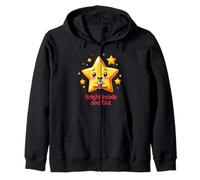 cartoon star drinking from a cup with glowing sparkles Zip Hoodie