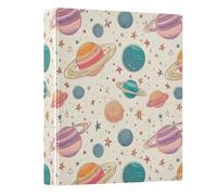 Cartoon Star Planets 3 Ring Binder 1.5 Inch Round Ring Binder View Binder Holds 200 Documents for Home School Office Use