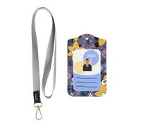 Cartoon Star Printed Tag Protective Cover with Hanging Rope, Leather Detachable Tag