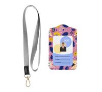 Cartoon Star Printed Tag Protective Cover with Hanging Rope, Leather Detachable Tag