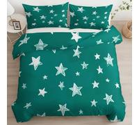 Cartoon Starry Sky Double Duvet Cover Sets Soft Microfiber Blue Space Bedding Set 3D Printed Quilt Cover 200 x 200 cm with Zipper Closure and 2 Pillowcases ab_466