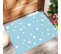 Cartoon Stars Door Mats 60 X 90 Cm, Washable Indoor Doormat Tpr Non-Slip, Dirt Trapper Front Door Mat Inside, Simple Style Super Absorbent Entrance Rug For Entryway, Pets And Dogs - Blue