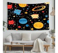 Cartoon Stars Wall Hanging Psychedelic planet Wall Tapestry Home Decoration Tapestry Art for Mens Bedroom or Dorm Room Living Room 150x130cm