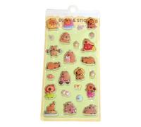 Cartoon Stickers - Capybara Adhesive Stickers for Kids | 3D Puff Stickers with Features for Laptops, Phone Cases, Parties, Birthdays, Classroom, Rewards, Scrapbook, Crafts, Family, 3.94