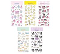 Cartoon Stickers Pack of 5 - Kuromi, Hello Kitty, Cinnamoroll - Waterproof for DIY Crafts, Photo Album, Scrapbook, Laptop, Skateboard (B)