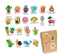 Cartoon Stickers - -Themed Food Animals Stickers for Kids, Waterproof Assorted Decals Stationery for Boys Girls Teens Skateboard Laptop