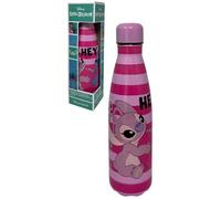 CARTOON Stitch and Angel Pink Stainless Steel Insulated Bottle with Twist Cap 500ml Stainless Steel Water Bottle for Kids Boys