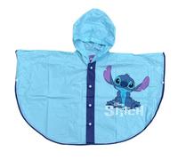CARTOON Stitch Disney Rain Jacket Children's Rain Jacket Raincoat Poncho with Hood and Button Closure, sky blue, 4 Years