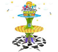 Cartoon Story Cupcake Stand 2nd Cardboard Cake Stand Dessert Tower Holder for Toy Theme Birthday Decoration Baby Shower Party Supplies