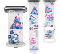 Cartoon Strap for Apple Watch Bands Series 11 10 9 8 7 6 5 4 3 SE SE2 SE3 for Women, Cute Soft Silicone iWatch Band 42mm 41mm 40mm 38mm, Castle Bracelet for Girl Kids Gift