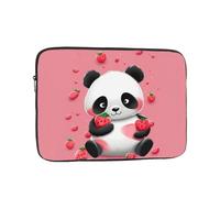 Cartoon Strawberry Panda Laptop Case 10 inch, Shockproof Protective Computer Sleeve Cover Water Resistant Laptop Bag Carrying Tablet Cover Briefcase Handbags Gifts for Men Women