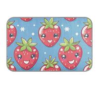 Cartoon Strawberry Sapphire Blue Summer dog cooling pad Self Cooling cat blanket for dogs travel removable manta refrescante para perro M