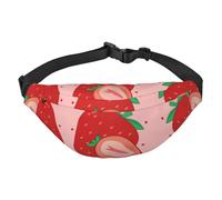 cartoon strawberry Travel Fashion Waist Bag, Suitable for Sports, Running, Cycling, Traveling, Fishing Boys Large Crossbody Waist Bag,