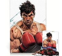 Cartoon Strong Boxer Adult Jigsaw Puzzles 1000 Pieces Memory Skill Peaceful Fun Clean Edges Memorable Gift (38x52cm)