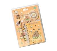 Cartoon Student Stationery Set with Twin Coil Binding Notebook Multicolor Ballpoint Pen White Out Corection for Student Children ' s Learning Tools