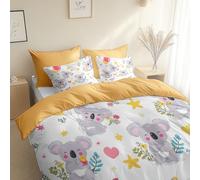 Cartoon Style Animal Koala Duvet Cover Sets, Cot-bed 120 x 150 cm - 2 Pcs Bedding Set, Hypoallergenic Honey Apricot Bedding Set, Soft Comfy Breathable Quilt Cover