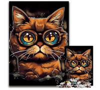 Cartoon Style CatJigsaw Puzzle 1000 Pieces Wooden Puzzles Perfect for Family Fun on Christmas Thanksgiving Birthdays Easter 1000 PCS(75x50cm)