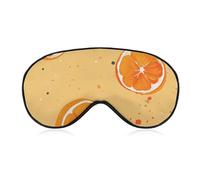 Cartoon Style Orange Sleep Mask Light Block-Out Eye Mask for Side Sleeper Pressure-Free Soft Night Blindfold with Adjustable Strap Breathable Sleep Eye Cover for Travel