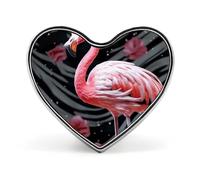 Cartoon Style Skull Lapel Pin Heart Brooches And Pins - Metal Badge for Shirts, Jackets, Hats | Durable Fashion Accessory & Gift for Men, Women, Events, Pink Flamingo, Love form