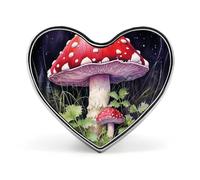 Cartoon Style Skull Lapel Pin Heart Brooches And Pins - Metal Badge for Shirts, Jackets, Hats | Durable Fashion Accessory & Gift for Men, Women, Events, Mushrooms in the Grass, Love form