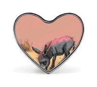 Cartoon Style Skull Lapel Pin Heart Brooches And Pins - Metal Badge for Shirts, Jackets, Hats | Durable Fashion Accessory & Gift for Men, Women, Events, Donkey Eats Sand, Love form