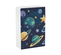 Cartoon Style Space Cigarette Case - Portable Cigarette Box Lightweight Holder Case for Travel Waterproof Plastic Cigarettes Boxes Pocket Size Storage Box for 20 Cigarettes