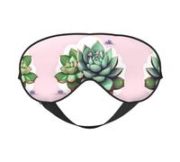 Cartoon Succulents Soft Eye mask, All Over Printed, 96% Polyester 4% Spandex