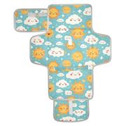 Cartoon Sun and Cloud Partten Reusable Washable Changing pad with Tissue Pocket Portable Diaper Changing pad Infant Travel Station Kit cambiadores de pa?ales para Bebes
