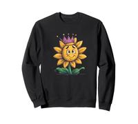 Cartoon Sunflower Face Costume in Kingdom Sweatshirt