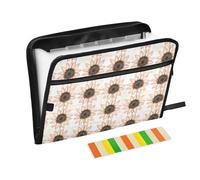 Cartoon Sunflower Star Rose Gold Expanding File Folders 13 Pockets A4 Letter Size Folder with Pocket with Zipper Closure for Doctor Acordian Document Keeper