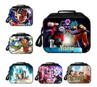 Cartoon Super Fighters Personalised Name Boys Girls School Double Layer Insulated Lunch Bag Children Kid's Shoulder Hand Bag Man's Office Travel Lunch Box