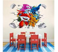 Cartoon Super Wings 3D Wall Sticker Baby Home Decoration Anime Posters Wall Decal Art Game Wall Paper Kids Nursery 60x90cm