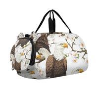 Cartoon Sweet Bird Birds White Boy's Gym Duffel Bag with Shoes Compartment Multifunctional Carry On Weekender Bag for School Practice, Sports, Travel
